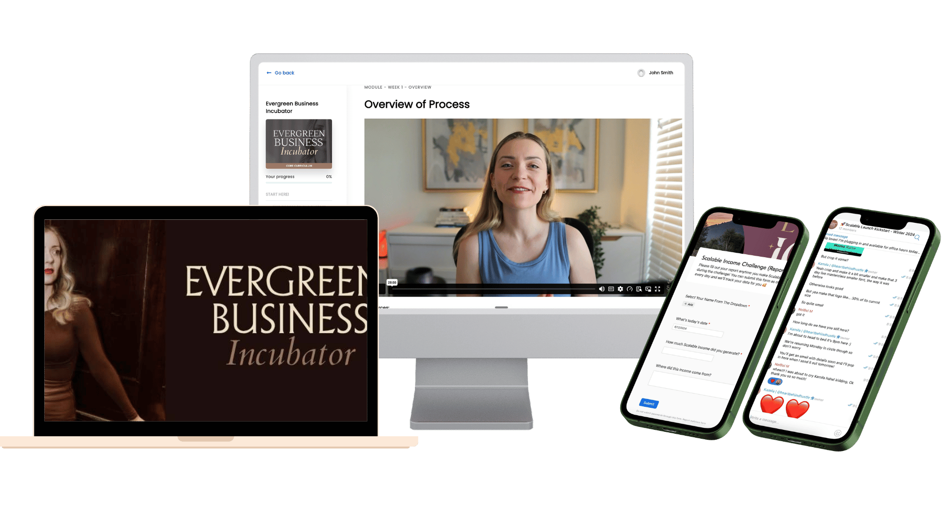 Evergreen Business Incubator — course platform, curriculum, and community